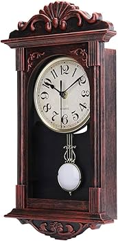 Amazon.co.jp: レトロ 壁掛け時計 静音 振り子 掛け時計 昭和期 昔